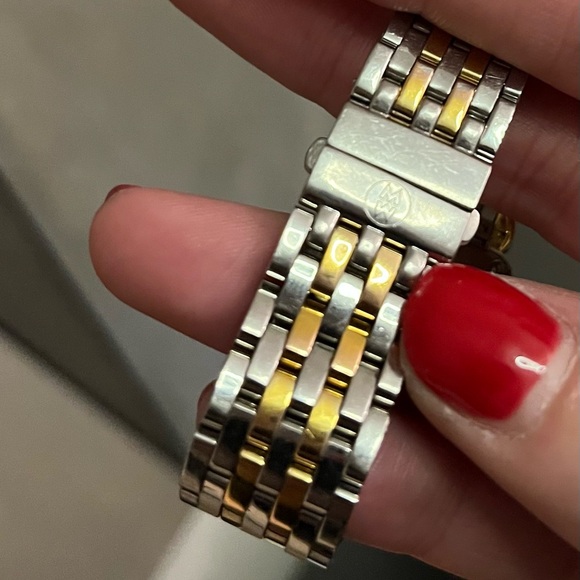 MICHELE Women's Watch Deco Diamond Two Tone Gold Silver w/box *need new battery* - Picture 5 of 6